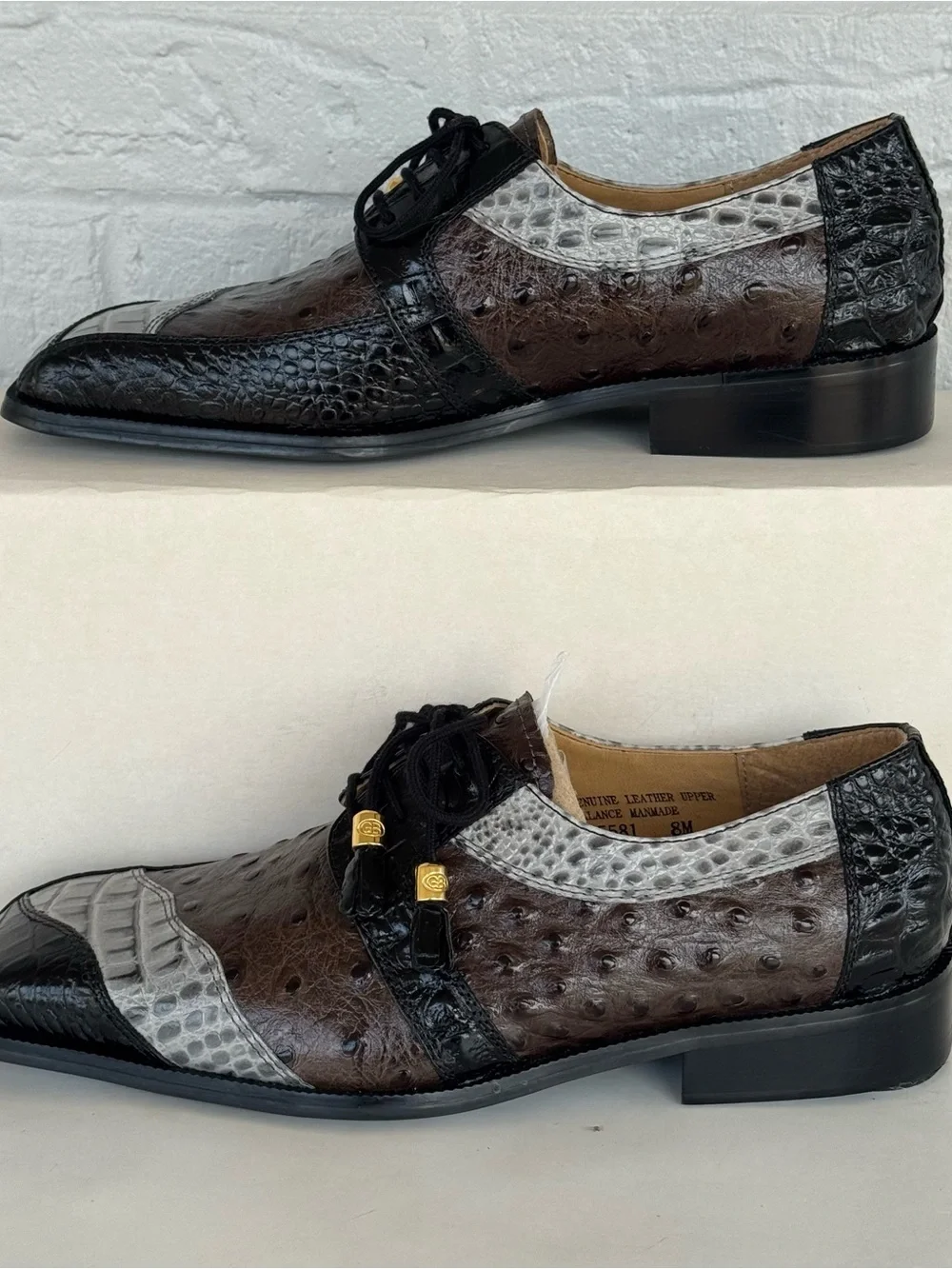 Giorgio Brutini Square Toe Alligator Print Loafers Men's 8